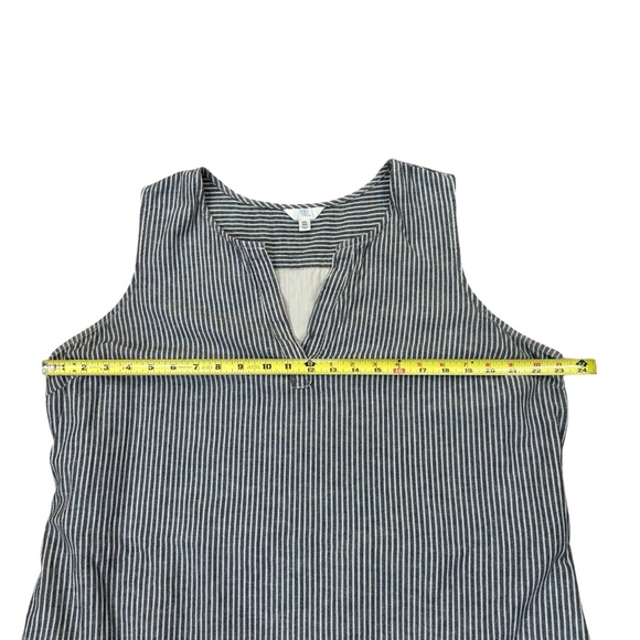 Time and Tru sleeveless shift dress w/ pockets striped lined cotton linen XXL - Picture 7 of 9